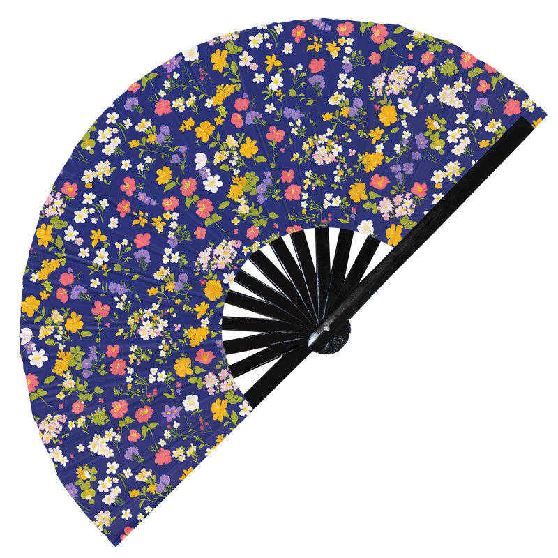 Cute Flowers Floral Pattern Bamboo Hand Fan