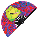 Cute Funny Frog Holding Knife Bamboo Hand Fan