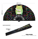 Cute Funny Frog Holding Knife Bamboo Hand Fan