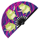 Cute Funny Frog Holding Knife Bamboo Hand Fan