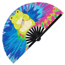 Cute Funny Frog Holding Knife Bamboo Hand Fan