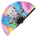 Cute Chibi Dj Koala Party Koalas Bamboo Hand Fan