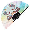 Cute Chibi Dj Koala Party Koalas | Hand Fan foldable bamboo gifts Festival accessories Rave handheld event Clack fans