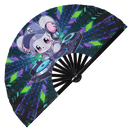 Cute Chibi Dj Koala Party Koalas Bamboo Hand Fan