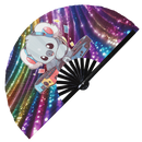 Cute Chibi Dj Koala Party Koalas Bamboo Hand Fan