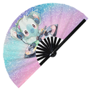 Cute Chibi Dj Koala Party Koalas Bamboo Hand Fan