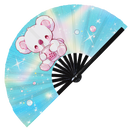 Cute Koala Boba Tea Kawaii Bamboo Hand Fan