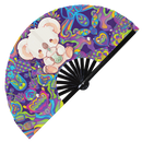 Cute Koala Boba Tea Kawaii Bamboo Hand Fan