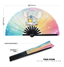 Cute Funny Koala Drinking Coffee Bamboo Hand Fan