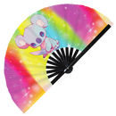Cute Funny Koala Holding Knife Bamboo Hand Fan
