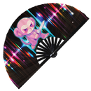 Cute Funny Monkey Holding Knife Bamboo Hand Fan