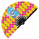 Cute Funny Monkey Holding Knife Bamboo Hand Fan