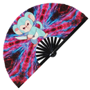 Cute Funny Monkey Holding Knife Bamboo Hand Fan