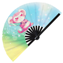 Cute Funny Monkey Holding Knife Bamboo Hand Fan