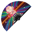 Cute Funny Monkey Holding Knife Bamboo Hand Fan