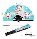 Cute Panda Boba Tea Kawaii Bamboo Hand Fan