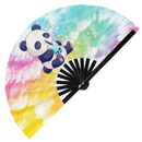 Cute Panda Boba Tea Kawaii Bamboo Hand Fan