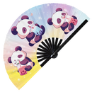 Cute Panda Boba Tea Kawaii Bamboo Hand Fan