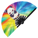 Cute Funny Panda Holding Knife Bamboo Hand Fan