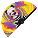 Cute Funny Panda Holding Knife Bamboo Hand Fan