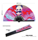Cute Funny Panda Holding Knife Bamboo Hand Fan