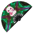 Cute Funny Panda Holding Knife Bamboo Hand Fan