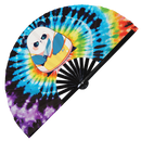 Cute Funny Panda Holding Knife Bamboo Hand Fan