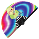 Cute Funny Parrot Holding Knife Bamboo Hand Fan