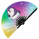 Cute Funny Penguin Holding Knife I Choose Violence Murder Bird  | Hand Fan - Foldable Bamboo Fan Accessories