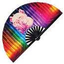 Cute Pig Boba Tea Kawaii Bamboo Hand Fan