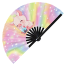 Cute Pig Boba Tea Kawaii Bamboo Hand Fan