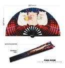 Cute Funny Pig Drinking Coffee Bamboo Hand Fan