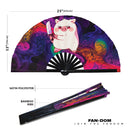 Cute Funny Pig Holding Knife Bamboo Hand Fan