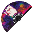 Cute Funny Pig Holding Knife I Choose Violence Murder Piglet | Hand Fan foldable bamboo gifts Festival accessories Rave handheld event