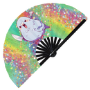 Cute Funny Pigeon Holding Knife Bamboo Hand Fan