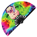 Cute Funny Pug Holding Knife Bamboo Hand Fan