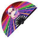 Cute Funny Pug Holding Knife I Choose Violence Murder Dog I Choose Violence Murder Chimp | Hand Fan foldable bamboo gifts Festival accessories Rave handheld event