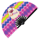 Cute Funny Pug Holding Knife Bamboo Hand Fan