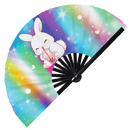 Cute Bunny Rabbit Boba Tea Kawaii - Bunnies Bamboo Hand Fan