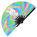 Cute Bunny Rabbit Boba Tea Kawaii - Bunnies Bamboo Hand Fan