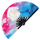Cute Funny Rabbit Drinking Coffee Bamboo Hand Fan