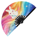 Cute Funny Rabbit Holding Knife I Choose Violence Murder Bunny | Hand Fan foldable bamboo gifts Festival accessories Rave handheld event