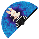 Cute Funny Rabbit Holding Knife I Choose Violence Murder Bunny | Hand Fan foldable bamboo gifts Festival accessories Rave handheld event