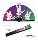 Cute Funny Rabbit Holding Knife I Choose Violence Murder Bunny | Hand Fan foldable bamboo gifts Festival accessories Rave handheld event
