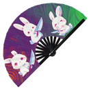 Cute Funny Rabbit Holding Knife I Choose Violence Murder Bunny | Hand Fan foldable bamboo gifts Festival accessories Rave handheld event