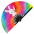 Cute Funny Rabbit Holding Knife I Choose Violence Murder Bunny | Hand Fan foldable bamboo gifts Festival accessories Rave handheld event