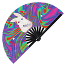 Cute Funny Rabbit Holding Knife I Choose Violence Murder Bunny | Hand Fan foldable bamboo gifts Festival accessories Rave handheld event