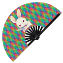 Cute Funny Rabbit Holding Knife I Choose Violence Murder Bunny | Hand Fan foldable bamboo gifts Festival accessories Rave handheld event