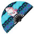 Cute Funny Shark Holding Knife I Choose Violence Murder Baby Shark | Hand Fan foldable bamboo gifts Festival accessories Rave handheld event