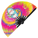 Cute Funny Shark Holding Knife Bamboo Hand Fan